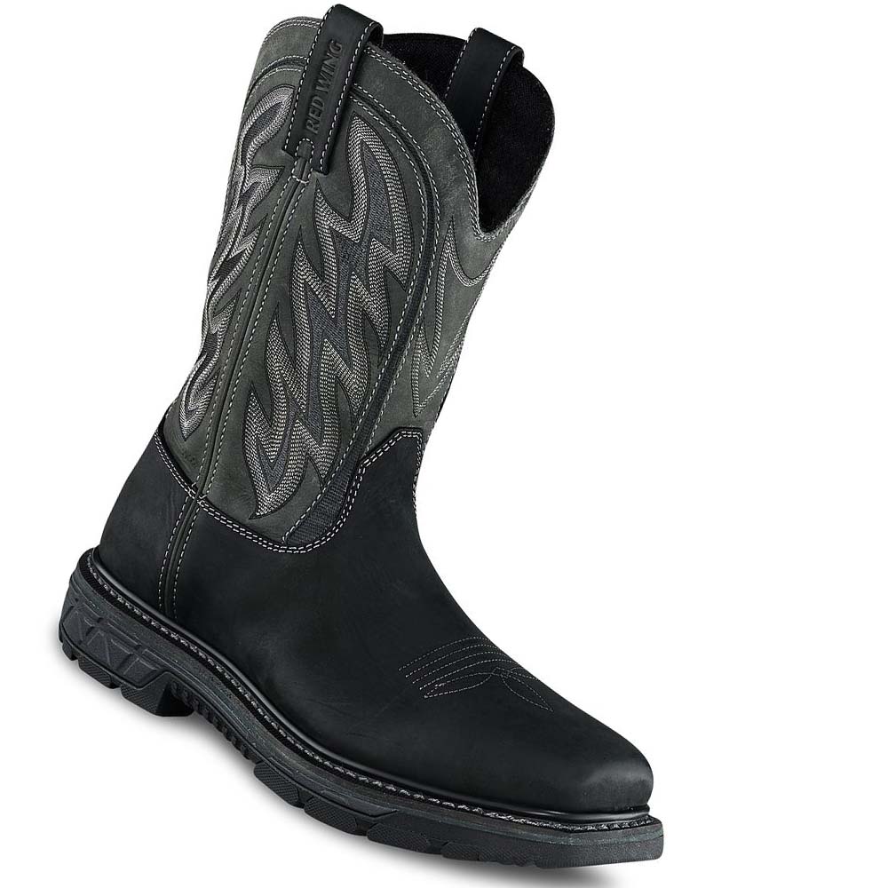 Red Wing 11-inch Waterproof, Safety Toe Pull On Men\'s Boots Black | ZA 238OKI